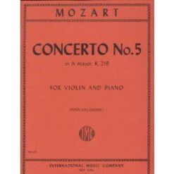 Mozart W.A. Concerto No 5 in A Major K 219 Violin and Piano cadenzas by Joseph Joachim Ivan Galamian